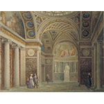 Interno della Tribuna di Galileo. Acquerello di Giuseppe Martelli (Gabinetto Disegni e Stampe degli Uffizi).