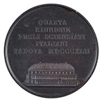 Medaglia coniata in occasione del quarto congresso degli scienziati italiani, Padova 1842.