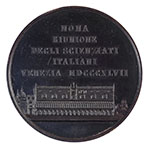 Medaglia coniata in occasione del nono congresso degli scienziati italiani, Venezia 1847.