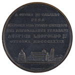 Medaglia coniata in occasione del primo congresso degli scienziati italiani, Pisa 1839.