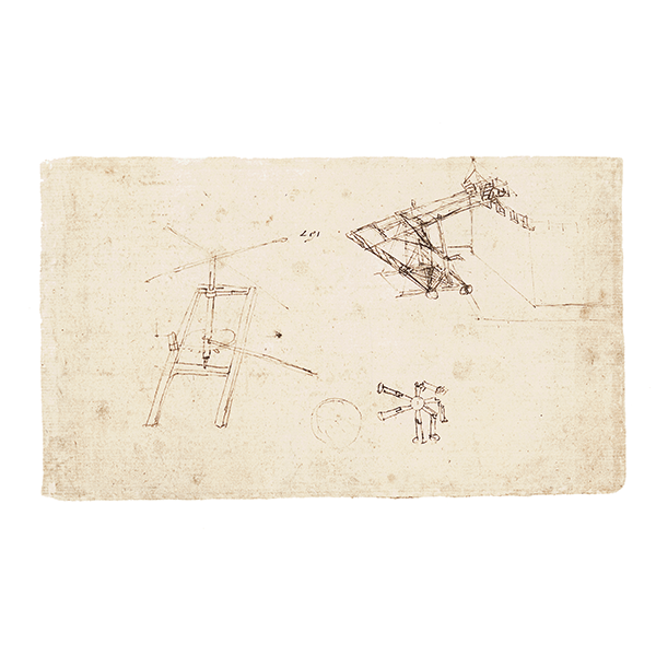 Leonardo da Vinci - Codice Atlantico (BAM), f. 1117rb - Ruota perpetua a sbilancimento