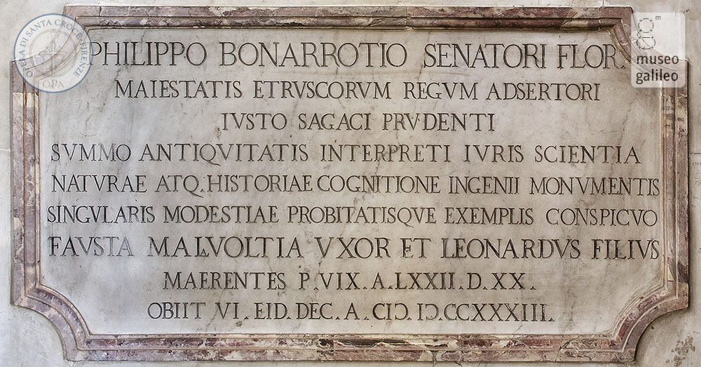 Monumento a Filippo Buonarroti - iscrizione