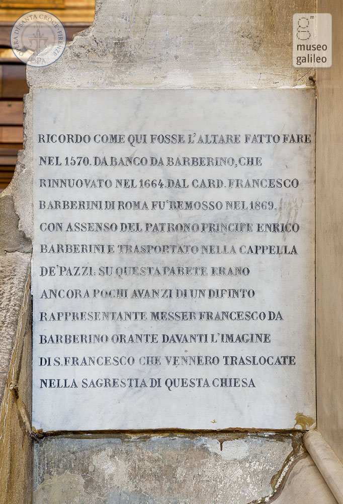 Lapide in ricordo dell'altare Barberini