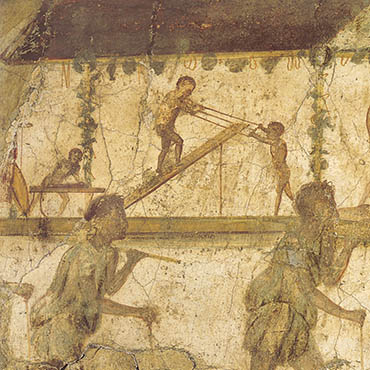 Affresco con processione di falegnami, Pompei