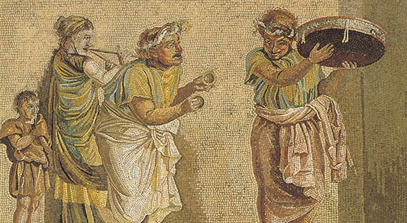 Mosaico pompeiano con musici