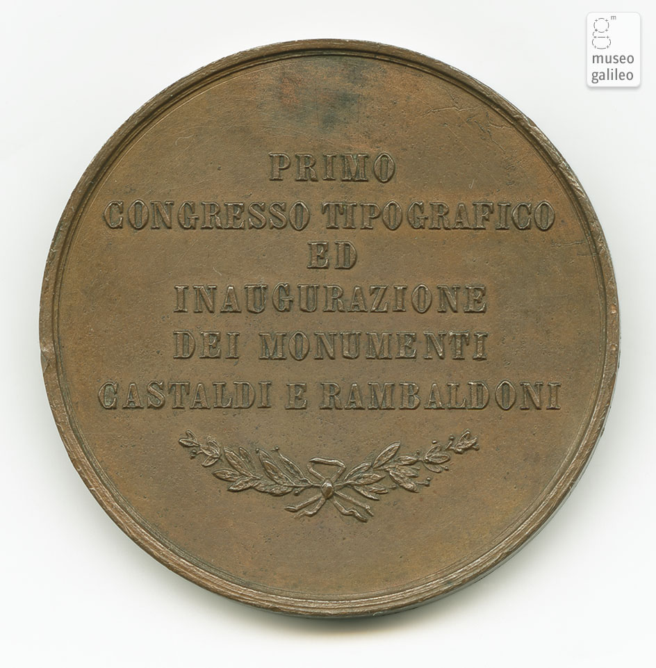 Primo congresso tipografico (Feltre, 1868) - rovescio