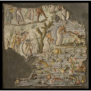 Mosaico policromo con scena nilotica