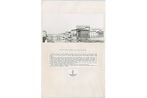 Pannello con palazzo Castellani e descrizione scopi del Museo