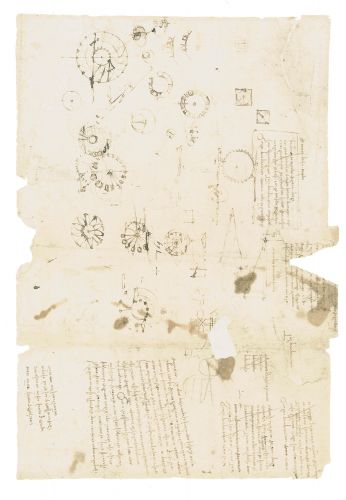 Codice Atlantico, f. 473r - Studio di ruote perpetue a sbilanciamento