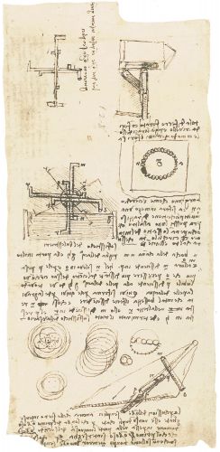 Leonardo da Vinci, Codex Atlanticus (BAM), f. 624v - Analysis of Domenico Balestrieri’s perpetual wheel