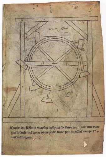 Villard de Honnecourt, Mechanical overbalanced wheel