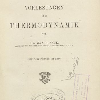 Max Planck, Vorlesungen über Thermodynamik
