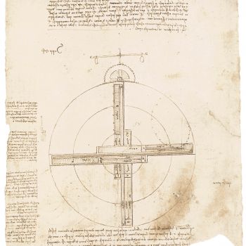 Studies for the design of a hydromechanical perpetual wheel, Codex Atlanticus, f. 1062 v