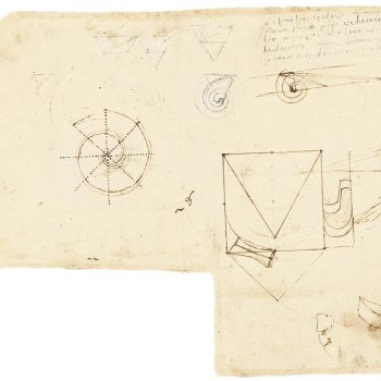Drawing of an Archimedes’ screw, Codex Atlanticus, f. 550 v