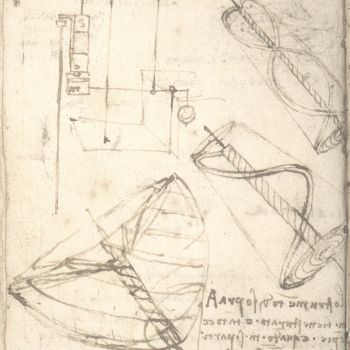 Studies on Archimedes’ screw, Codex Forster I, f. 41 v