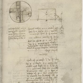 “Sophistic” motion of a hydromechanical perpetual wheel, Codex Madrid I, f. 74 r
