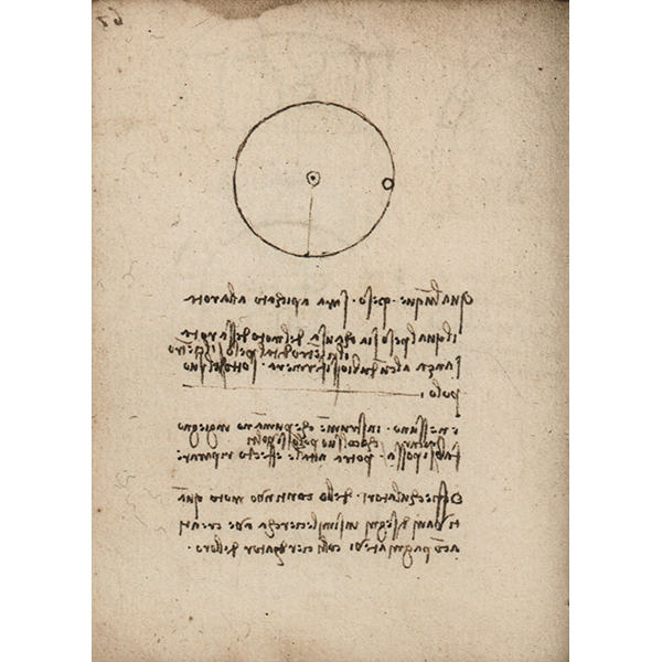Leonardo da Vinci, Codice Forster II, f. 92v - Riflessione sull'impossibilità del moto perpetuo