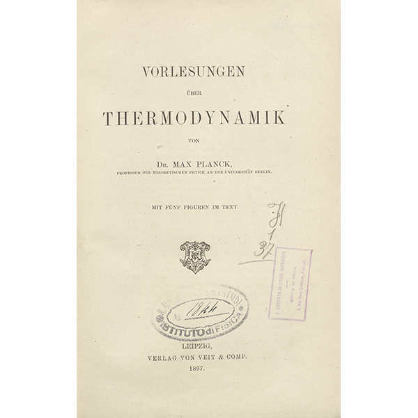 Max Planck, Vorlesungen über Thermodynamik